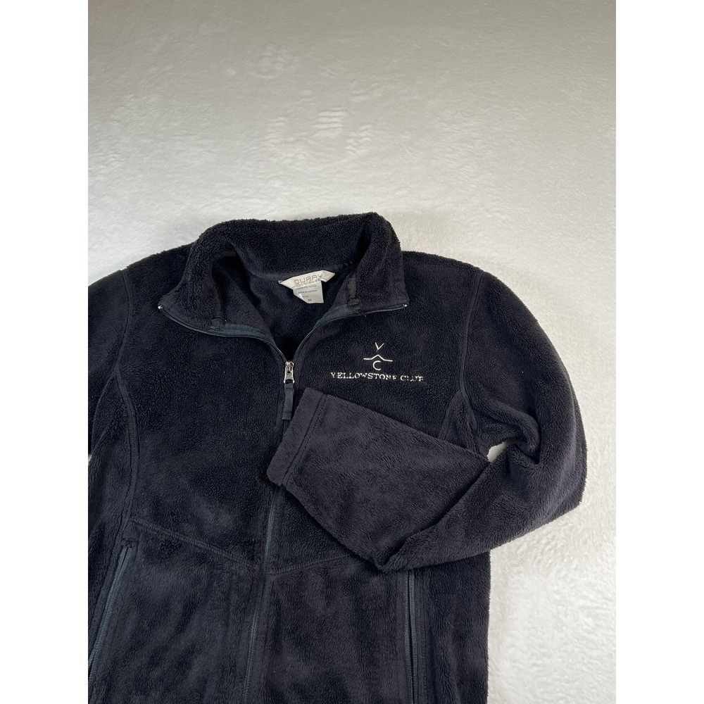 Yellowstone Club Exclusive Jacket‎ Womens Medium Black Fleece Full Zip Big Sky